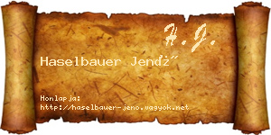 Haselbauer Jenő névjegykártya