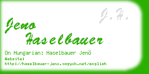 jeno haselbauer business card